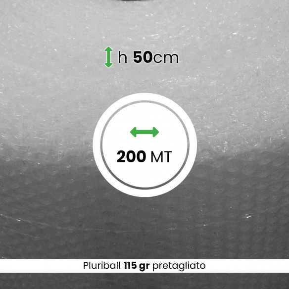 Bobina Pluriball pesante pretagliato altezza 50 cm lunghezza 200 mt