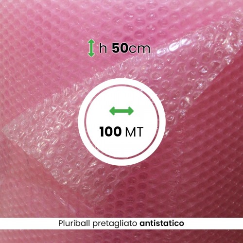 Pluriball Antistatico Rosa altezza 50 cm lunghezza 100 metri