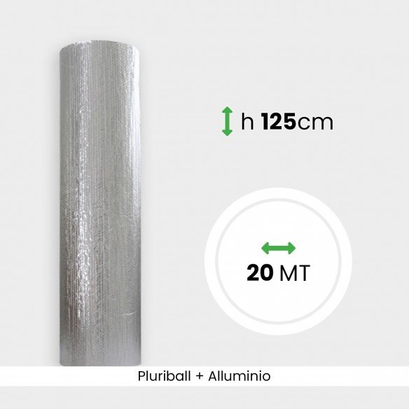 Rotolo pluriball + alluminio alto 125 lungo 20